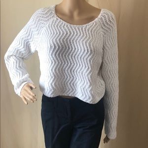 H&M Divided White Mid Drift Sweater sz L